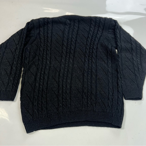 Liz Claiborne women’s petite black V neck glitter sweater PS m138-33 - Picture 3 of 3